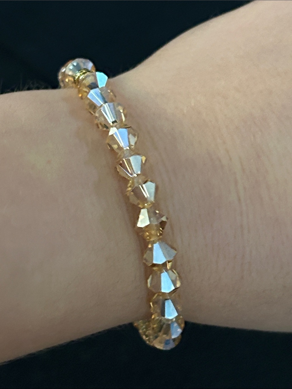 Gold Teardrop Pendant Necklace and Crystal Bead Bracelet Set image 5